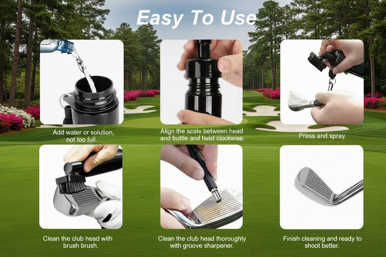 3 In 1 Golf Club Cleaning Kit (nylon brush)